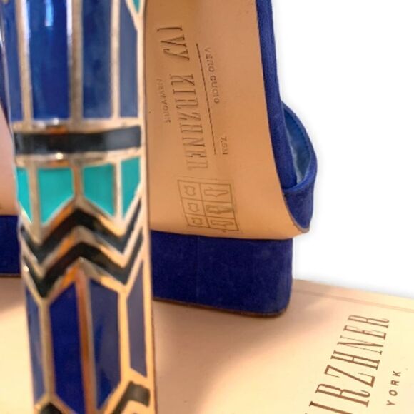 Ivy Kirzhner Cobalt Blue Block Heel 7.5 - Picture 9 of 11